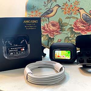 A9 Pro ANC Earbuds Touch Screen Display - Black